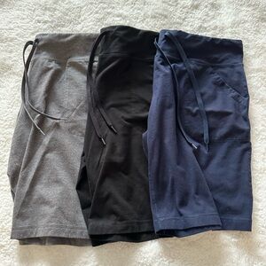 Lot of 3 Athletic Works Gray, Black and Blue Bermudas Soft Fleece Shorts